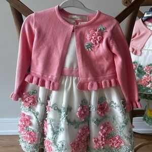 American princess Pink Floral Dress with Cardigan